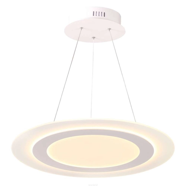 LAMPA wisząca MIKELI 308634 Polux okrągła OPRAWA zwis LED 17W 4000K metalowy snelo biały