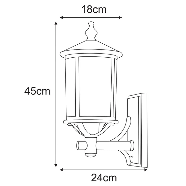 Elewacyjny kinkiet Detroit K-8210 IP44 zewnętrzny metalowy szklany czarny