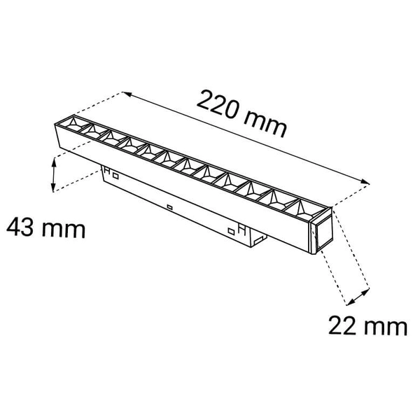 Lampa do szyn magnetycznych Komatsu 6645 LED 3000K metalowa biała