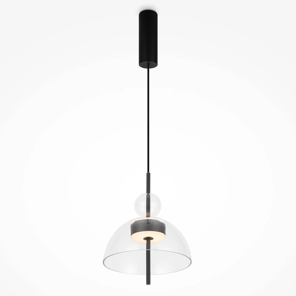 Lampa wisząca Bangkok MOD185PL-L6B3K1 LED 12W 3000K czarny przezroczysty