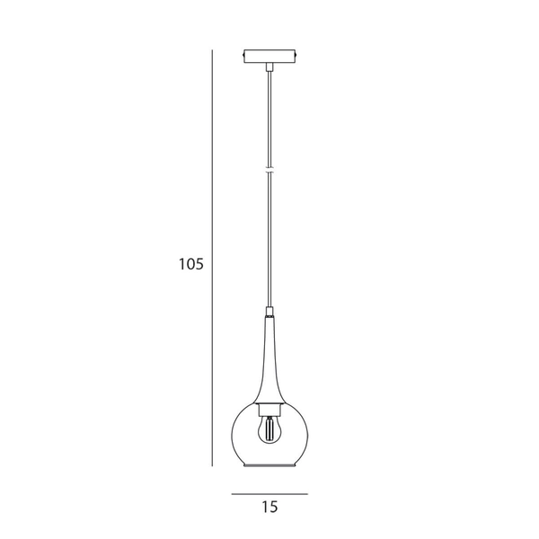 Kulista lampa wisząca Favera PND-42361-1-BRO-AMB Italux bursztynowy brąz antyczny