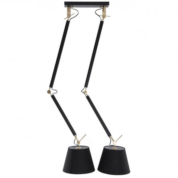 Czarna lampa wisząca Zyta z abażurami do przedpokoju