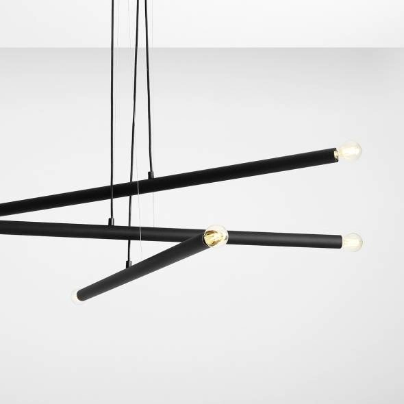 Nowoczesna lampa wisząca TUBO 1072K1 Aldex kaskada nad stół tuby czarne