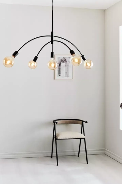 Wisząca lampa industrialna Crux czarny zwis do jadalni