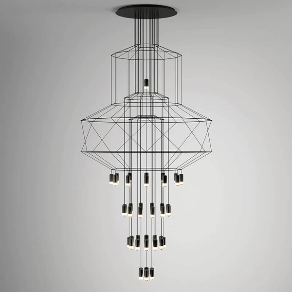 Lampa wisząca Linea XT100-43P-XL Step industrialna geometryczna tuba czarna