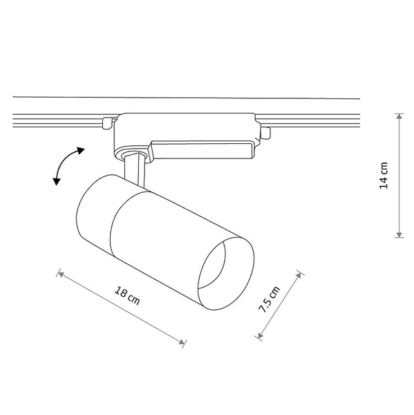 Punktowa lampa szynowa 1-fazowa Profile Tinos 10388 Nowodvorski LED 30W 4000K czarna