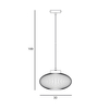 Szklana lampa wisząca Groste PND-52376-1-BK Italux czarny biały OUTLET