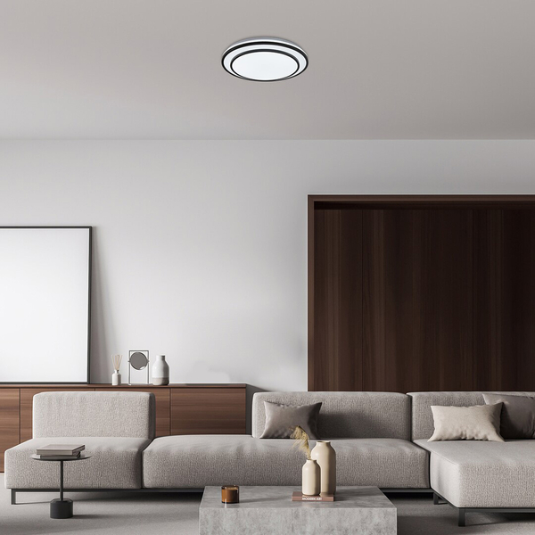 Ledowy plafon nowoczesny Lupita LED 40W 3000-6500K czarny biały