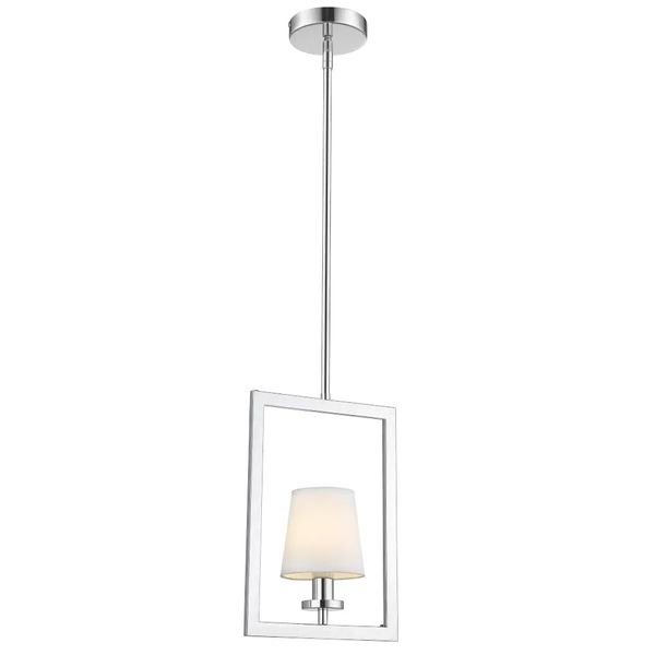 Abażurowa LAMPA wisząca LONDON P01007WH Cosmolight prostokątny ZWIS metalowy chrom