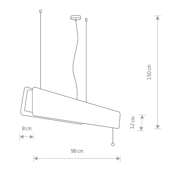 Drewniana lampa wisząca Oslo 7520 listwa nad wyspę do kuchni