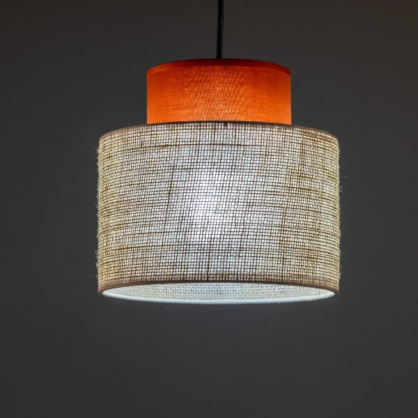 Żyrandol zwisający do przedpokoju Duo 2785 tuba naturalna juta brązowy