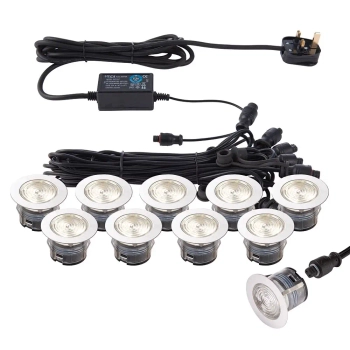 Zewnętrzne oczka 10 szt. IKON 73349 LED 0,75W 3000-4000K IP67 srebrne