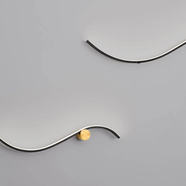 Ścienna lampa do sypialni CUZCO LE44312 LED 14W 3000K falowana czarna złota