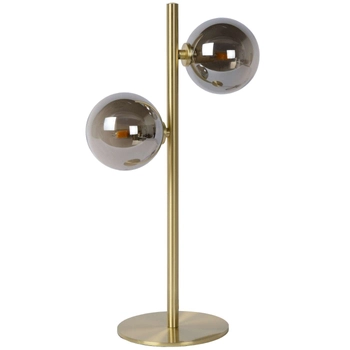 Stojąca LAMPA stołowa TYCHO 45574/02/02 Lucide loftowa LAMPKA szklane kule przydymione mosiądz