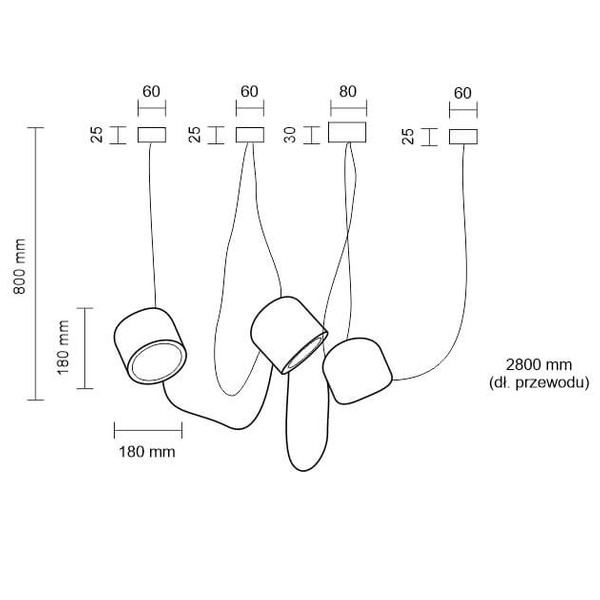 LAMPA wisząca DOBO 9037 Shilo modernistyczna OPRAWA metalowy zwis czarny