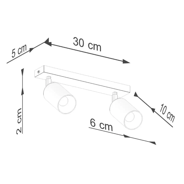 Plafoniera podwójna Winx SL.1375 Sollux tubki regulowana miedziany czarny