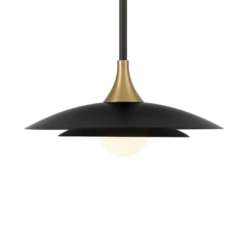 Metalowa lampa wisząca Welsh QN-WELSH-P-BK LED 15W 3000K złota czarna