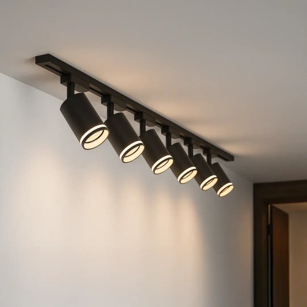 Sufitowe lampy na szynie 2m Pipe Ring Track ML2085 cylindryczne czarny