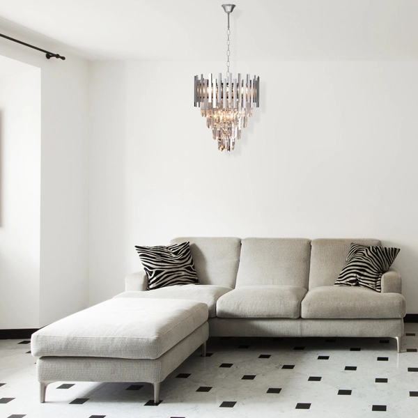 Wisząca LAMPA glamour ASPEN ML5997 Milagro kryształowa OPRAWA na łańcuchu ZWIS okrągły chrom