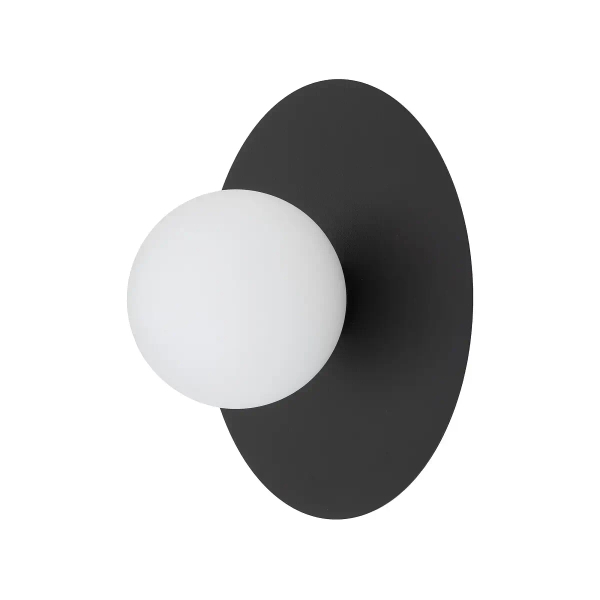 Szklana ścienna lampa SATURN czarna biała metalowa 1xG9 okrągła kula ball 12436