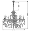 Lampa wisząca AURORA 38-73747 pałacowa glamour crystal czarny przezroczysty