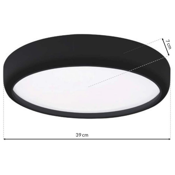 Plafon LAMPA sufitowa GEA ML6394 Milagro okrągła OPRAWA metalowa LED 36W 3000K - 6000K z pilotem czarna