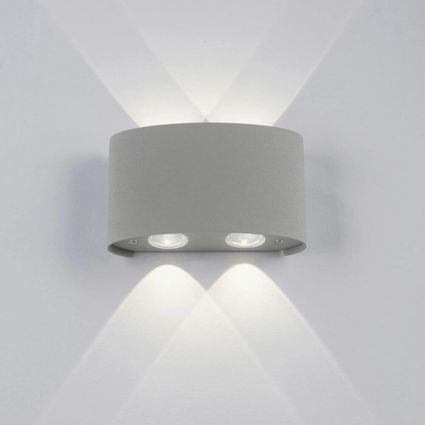 Srebrna lampa ogrodowa Carlo LED 3,2W 3000K zewnętrzny kinkiet