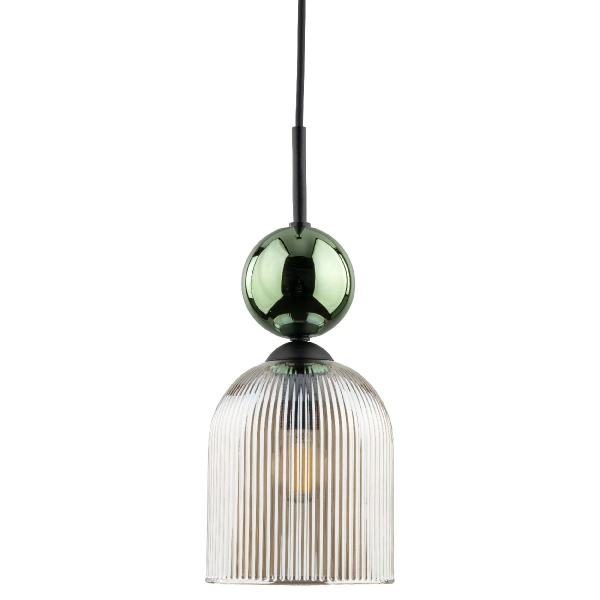 Nowoczesna wisząca lampa Sophia Green 11146 żebrowana zielona