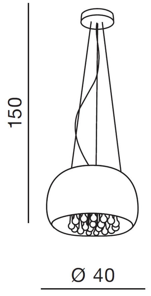 Lampa wisząca crystal Burn okrągła glamour nad łóżko chrom