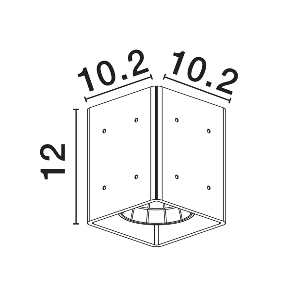 Kwadratowa lampa sufitowa TRAVONO LE75180 LED 10W 3000K IP65 szary