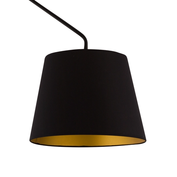 Sufitowa lampa podwójna Lizbona 32116 z tkaniny abażurowa czarna miedziana