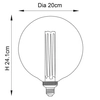 Żarówka szklana Globe 80170 kula LED E27 2,8W 55lm 2000K