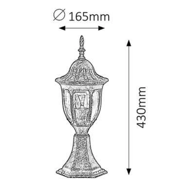 Stojący lampion ogrodowy Milano 8373 Rabalux IP43 rustykalny złoty