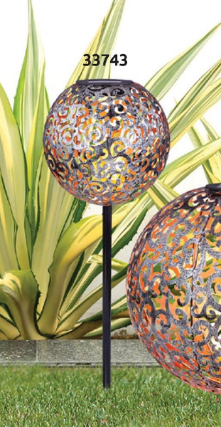 Lampka zewnętrzna Solar 33743 Globo LED 0,06W 3000K kula ball IP44 srebrna
