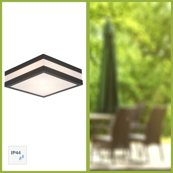 Zewnętrzny plafon ogrodowy Matteo 96233/63 kwadratowy IP44 antracyt