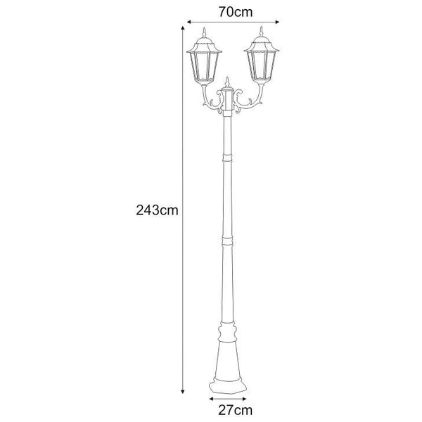 Stojąca LAMPA zewnętrzna STANDARD K-7064A2/2 czarny Kaja klasyczna ogrodowa latarnia IP44 czarna