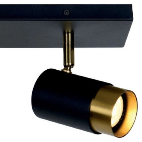 Regulowana LAMPA sufitowa FLORIS 35913/02/30 Lucide metalowa OPRAWA plafoniera reflektorki czarne złote