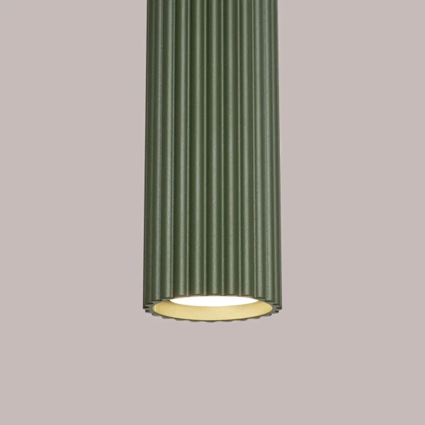 Ryflowana lampa wisząca KARBON SL.1613 potrójna oliwkowa