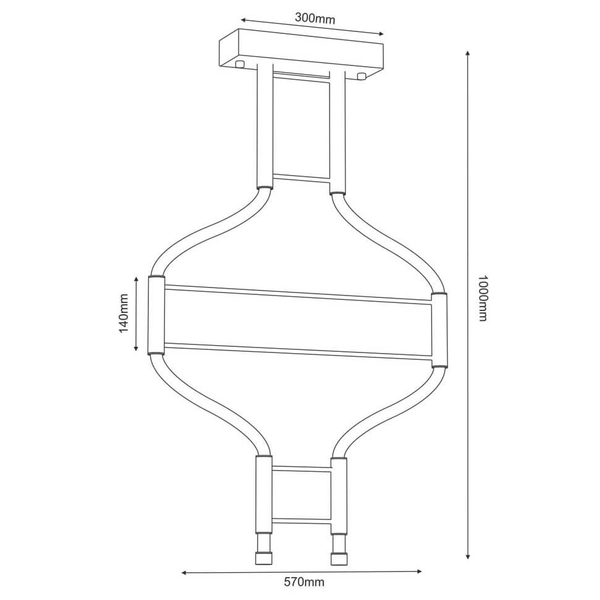 Sufitowa lampa designerska Alha 9053 Dohar LED 39,6W 4000K nad stół biała czarna