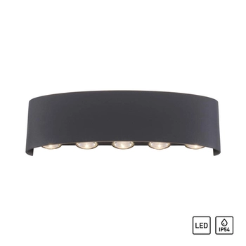 Ścienna lampa ogrodowa Carlo LED 8W metalowa grafitowa