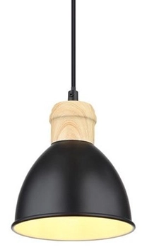Wisząca lampa loftowa Wiho 54018HS do sypialni czarna drewno