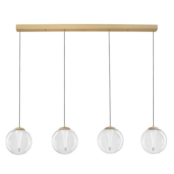 Wisząca lampa na belce HUALMAY LE44833 LED 25W 3000K bubbles przezroczysta złota