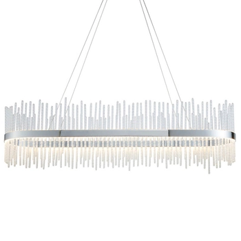 Owalna lampa nad stół L&-1107109 LED 47W 3000K wisząca chrom przezroczysty