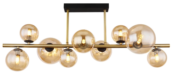 Przysufitowa lampa Riha 56135-9D bubbles czarna bursztynowa