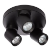 Sufitowa lampa do sypialni Pointa LP-6398/3C Round BK potrójna czarna