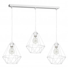 LAMPA wisząca BASKET 7213 Milagro loftowa OPRAWA metalowa listwa ZWIS druciane klatki białe