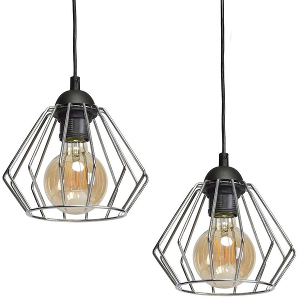 LAMPA wisząca NORMAN MLP6264 Milagro industrialna OPRAWA metalowy ZWIS druciane klatki czarne chrom