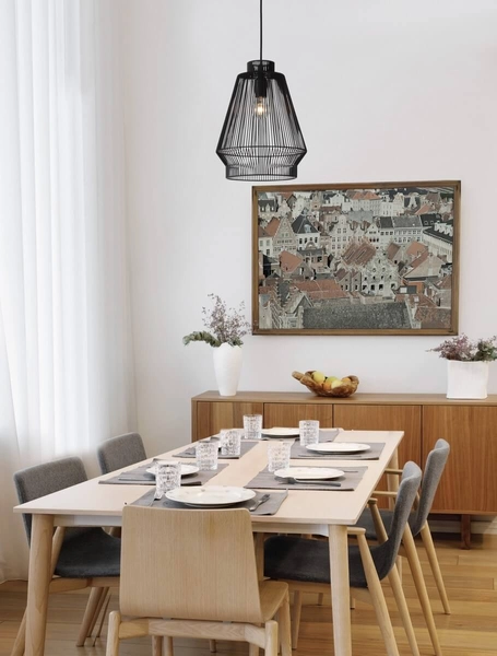 Druciana lampa wisząca GUAYMAS LE42928 Luces Exclusivas loftowa czarna