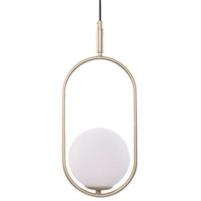 Wisząca lampa modernistyczna CORDEL 31-73457 szklana kula mosiężna biała