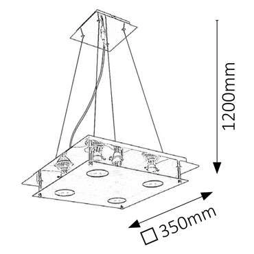 LAMPA wisząca NAOMI 2648 Rabalux kwadratowa OPRAWA zwis przydymiony chrom